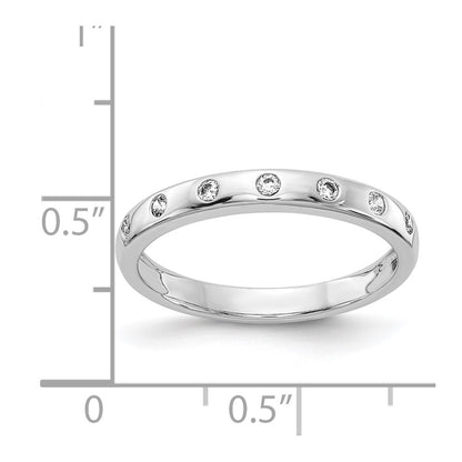 14k White Gold 7-stone Real Diamond Band