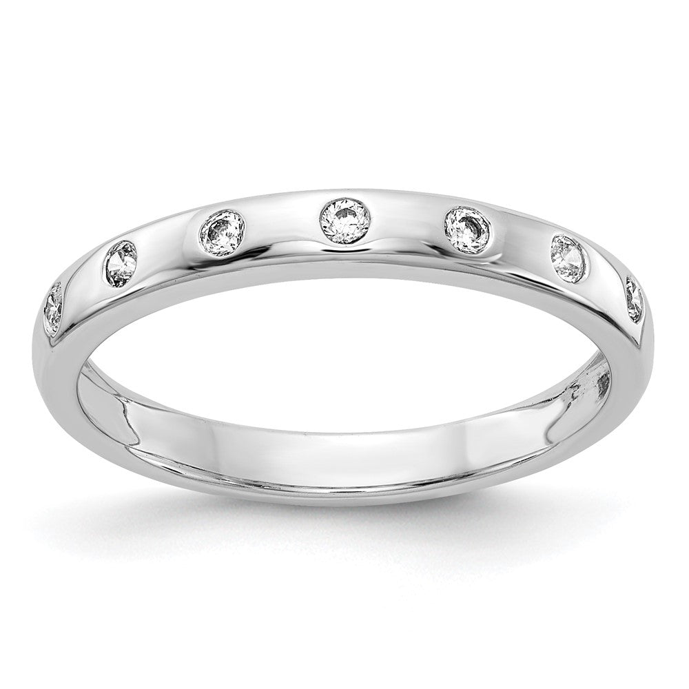 14k White Gold 7-stone Real Diamond Band