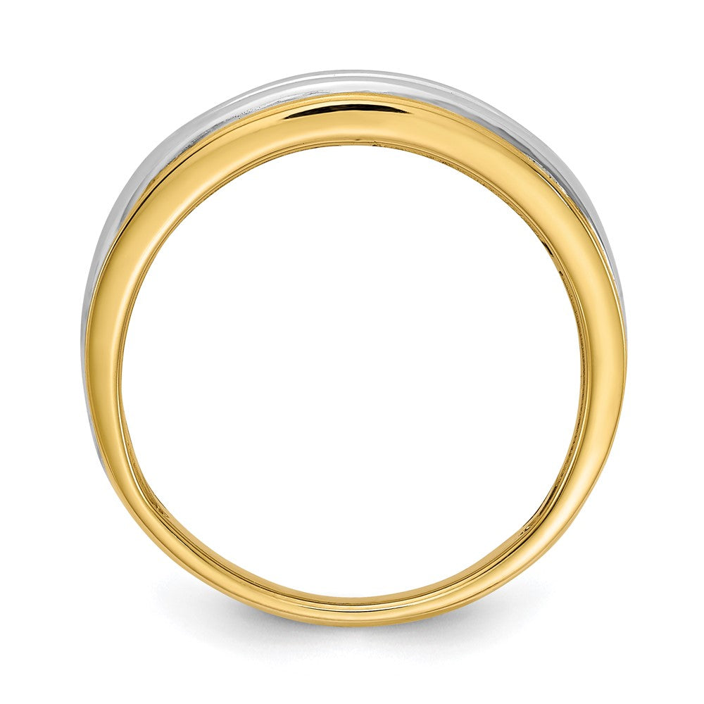 14k yellow white gold real diamond mens ring rm4413b 025 ywaa