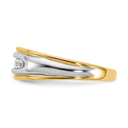 14k yellow white gold real diamond mens ring rm4413b 025 ywaa