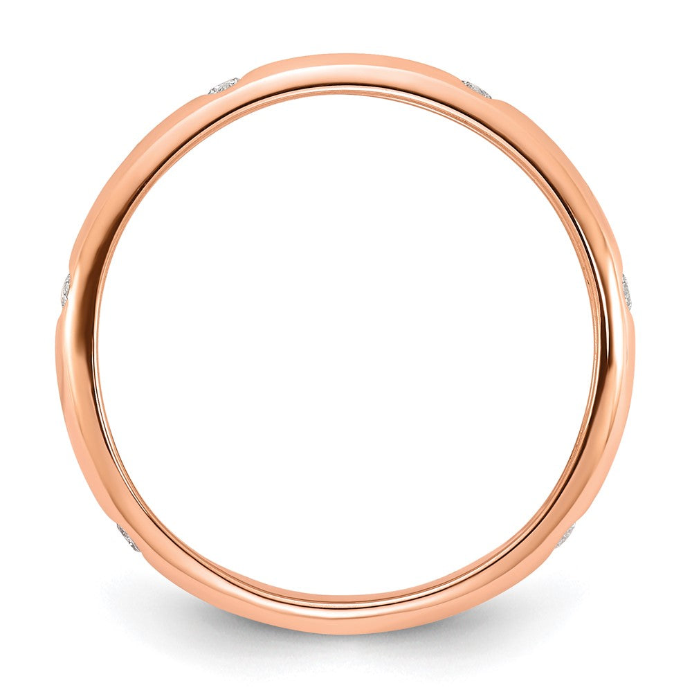 14k Rose Gold 6-stone Real Diamond Band