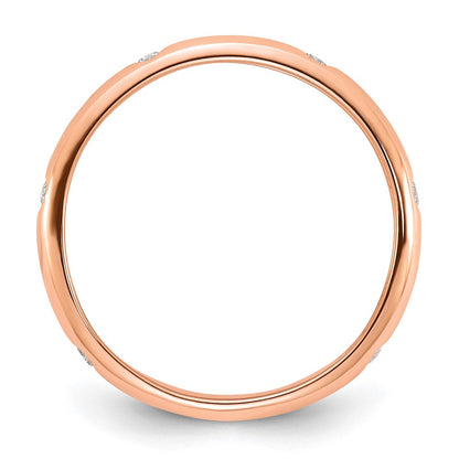 14k Rose Gold 6-stone Real Diamond Band