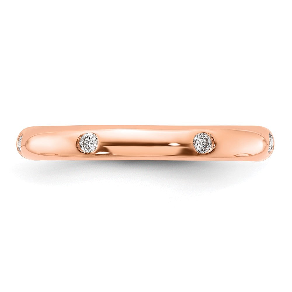 14k Rose Gold 6-stone Real Diamond Band