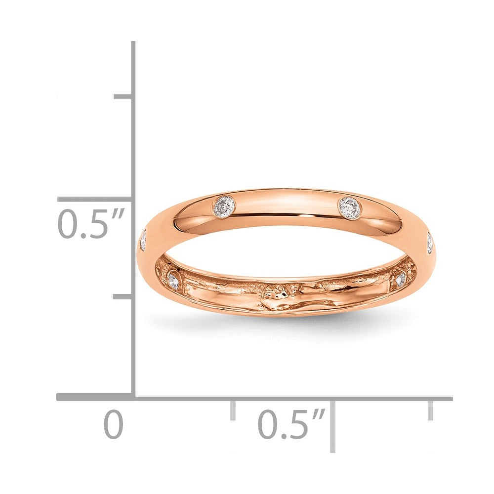 14k Rose Gold 6-stone Real Diamond Band