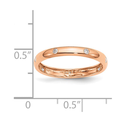 14k Rose Gold 6-stone Real Diamond Band