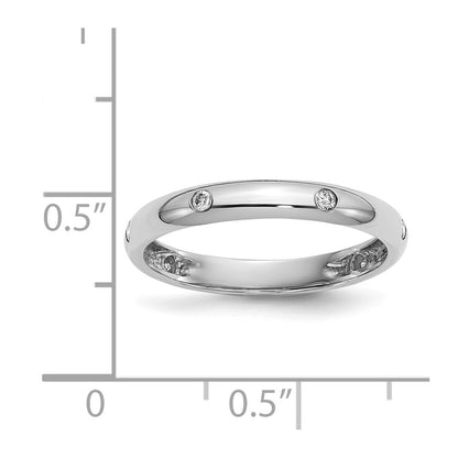 14k White Gold 6-stone Real Diamond Band