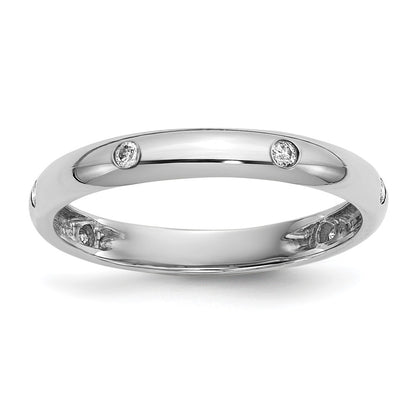 14k White Gold 6-stone Real Diamond Band
