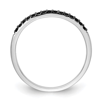 14k White Gold Black Real Diamond Band
