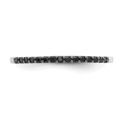 14k White Gold Black Real Diamond Band