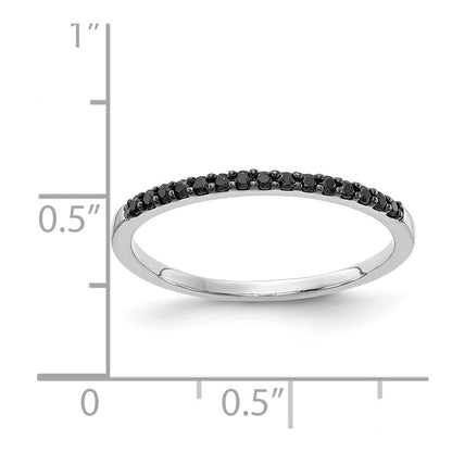 14k White Gold Black Real Diamond Band