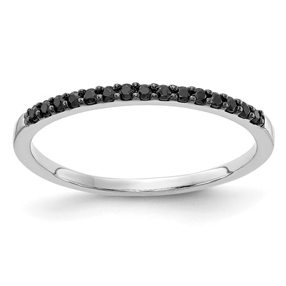 14k White Gold Black Real Diamond Band