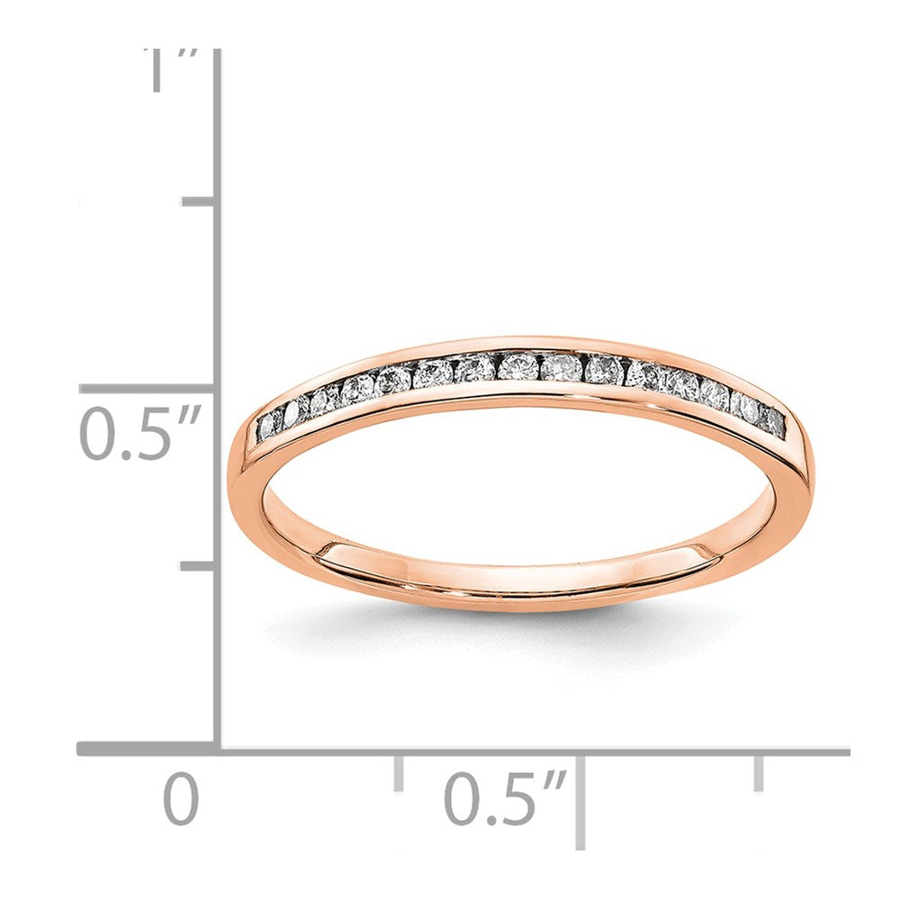 14k Rose Gold Real Diamond Channel Band