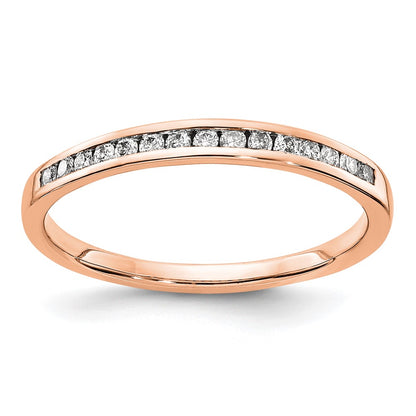 14k Rose Gold Real Diamond Channel Band