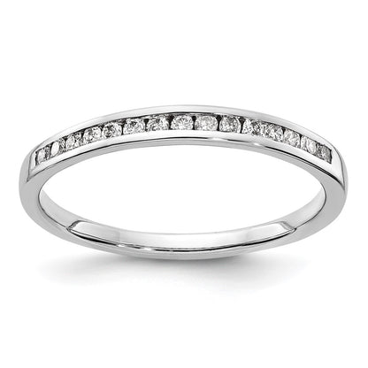 14k White Gold Real Diamond Channel Band