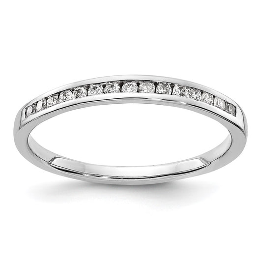 14k White Gold Real Diamond Channel Band