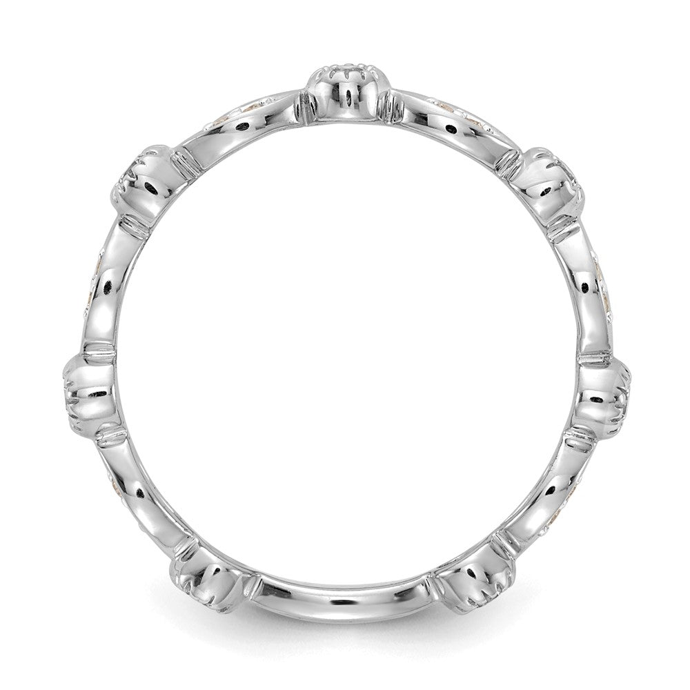 14k White Gold Real Diamond Fancy Band