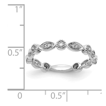 14k White Gold Real Diamond Fancy Band