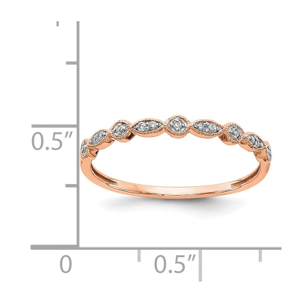 14k Rose Gold Real Diamond Fancy Band