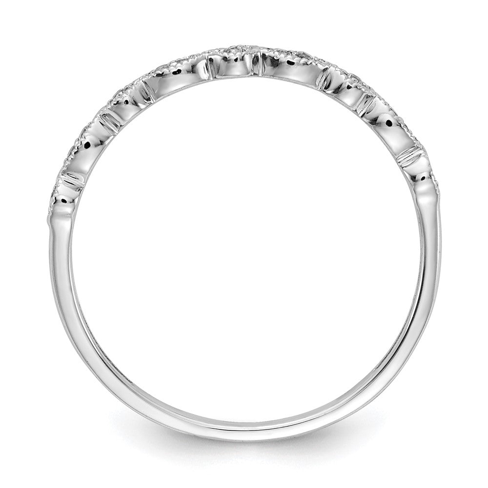 14k White Gold Real Diamond Fancy Band