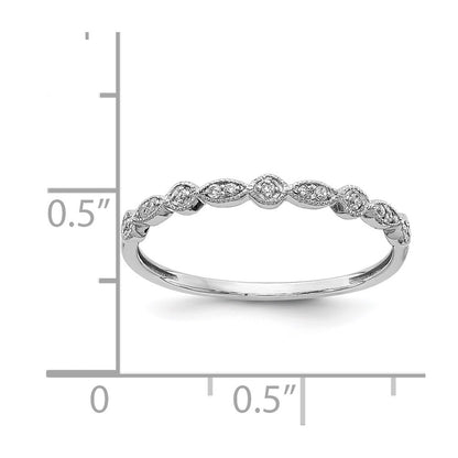 14k White Gold Real Diamond Fancy Band