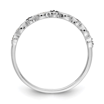 14k White Gold Blue/White Real Diamond Fancy Band