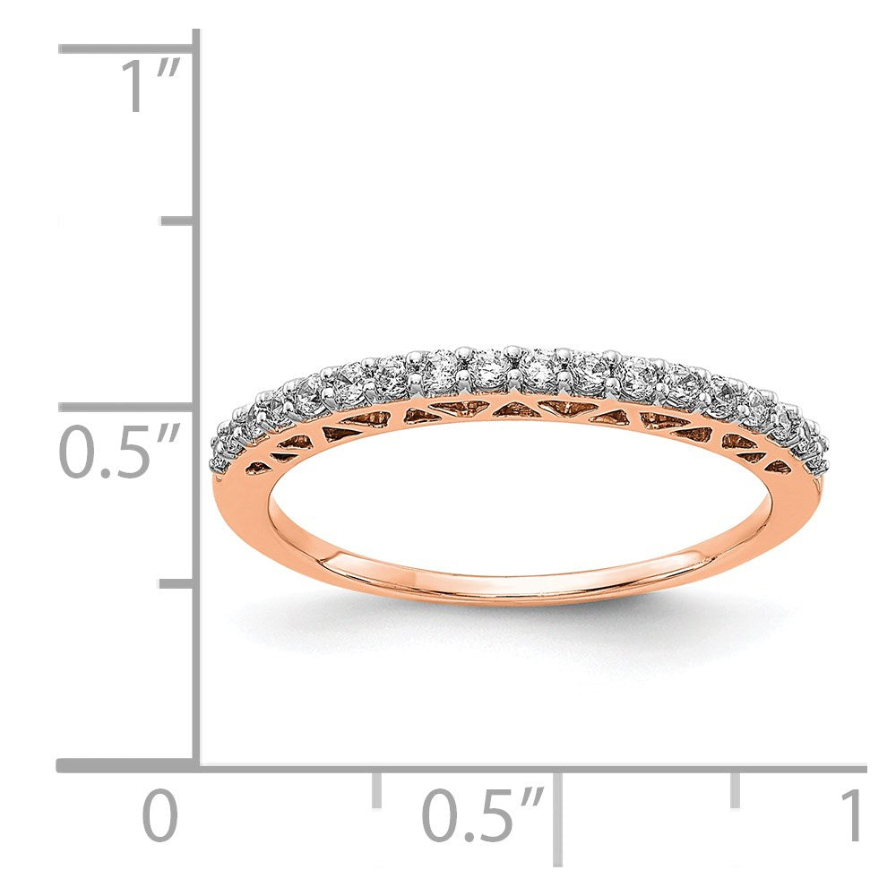 14k Rose Gold Polished Real Diamond Band