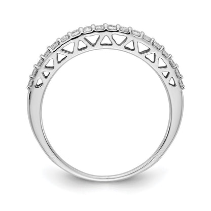 14k White Gold Polished Real Diamond Band