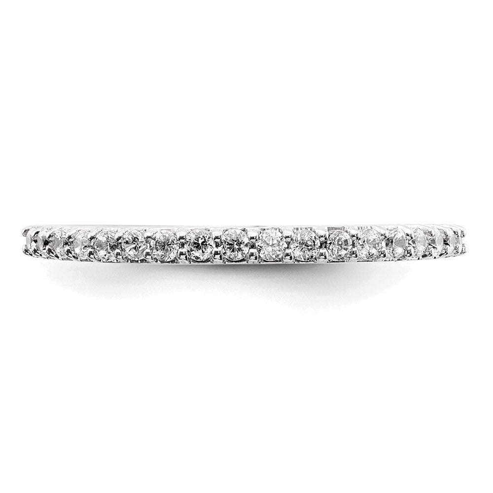 14k White Gold Polished Real Diamond Band