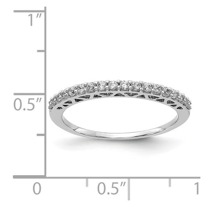 14k White Gold Polished Real Diamond Band