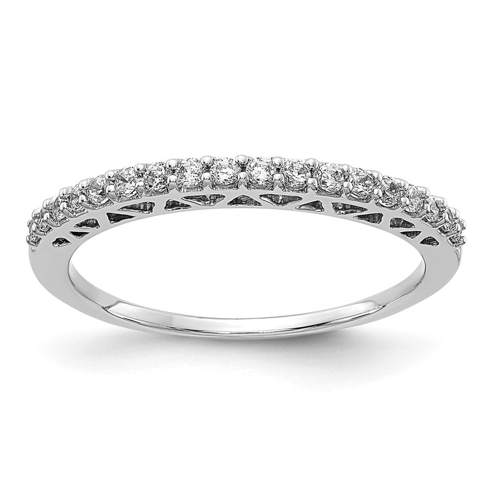 14k White Gold Polished Real Diamond Band