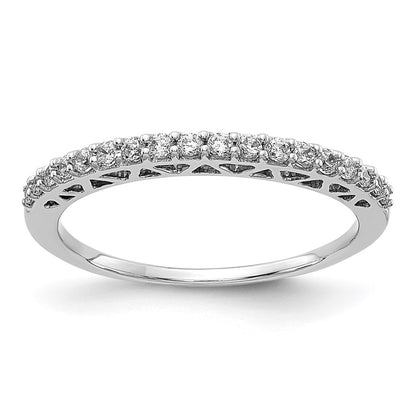 14k White Gold Polished Real Diamond Band