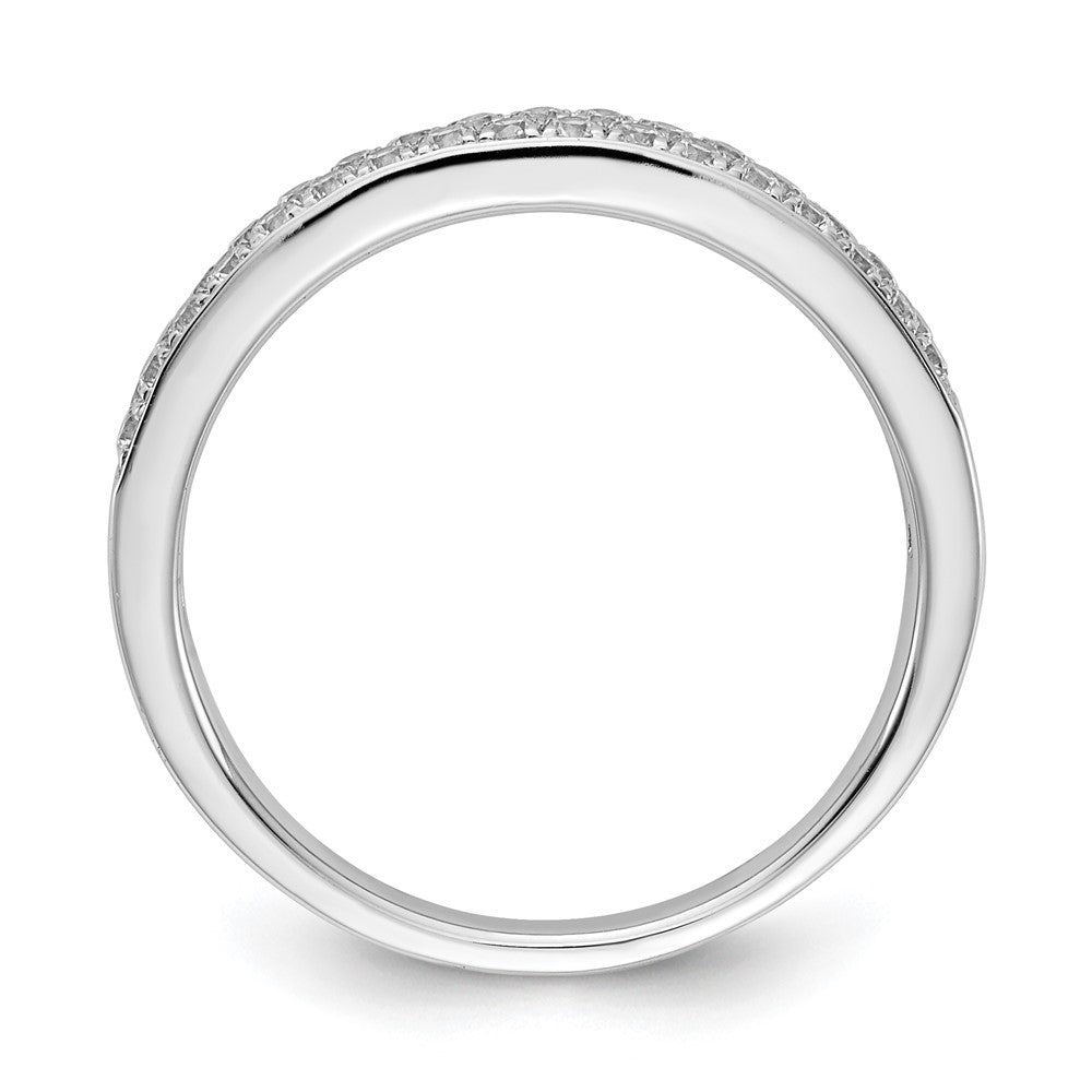 14k White Gold 2-row Real Diamond Band