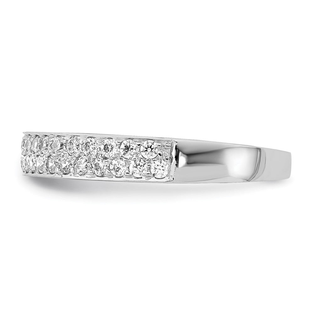 14k White Gold 2-row Real Diamond Band