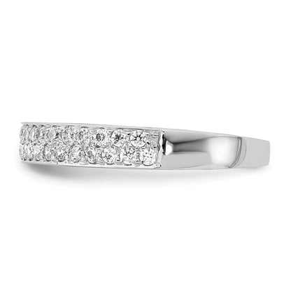 14k White Gold 2-row Real Diamond Band