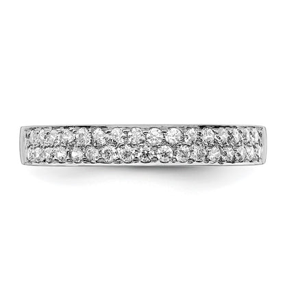 14k White Gold 2-row Real Diamond Band