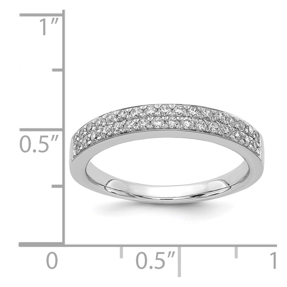 14k White Gold 2-row Real Diamond Band