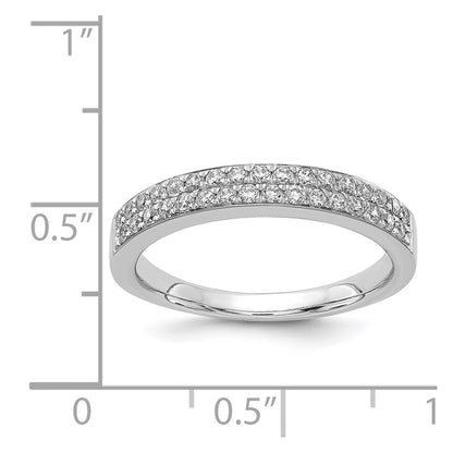14k White Gold 2-row Real Diamond Band