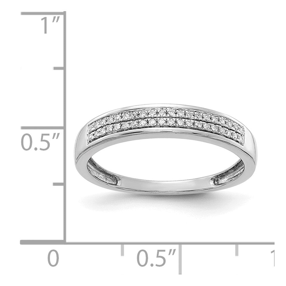 14k White Gold 2-row Real Diamond Band