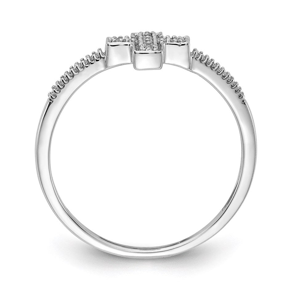 14k white gold polished real diamond cross ring rm5655 010 wa