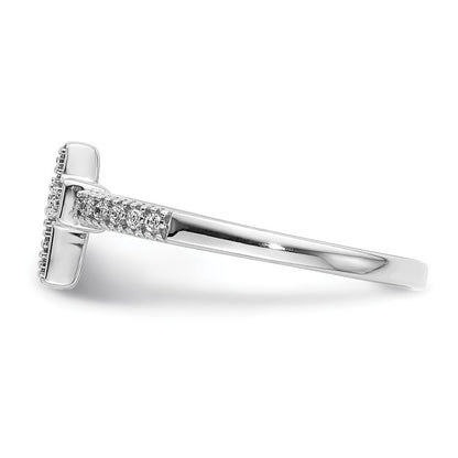 14k white gold polished real diamond cross ring rm5655 010 wa