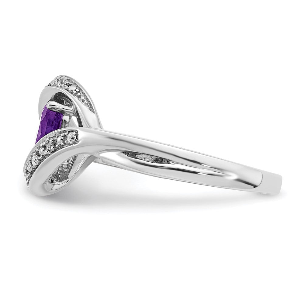 14k white gold oval amethyst and real diamond ring rm5702 am 005 wa