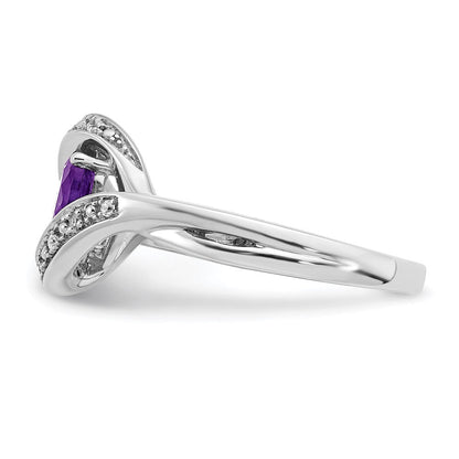 14k white gold oval amethyst and real diamond ring rm5702 am 005 wa