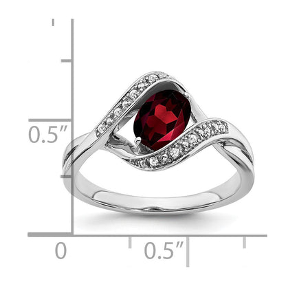 14k white gold oval garnet and real diamond ring rm5702 ga 005 wa