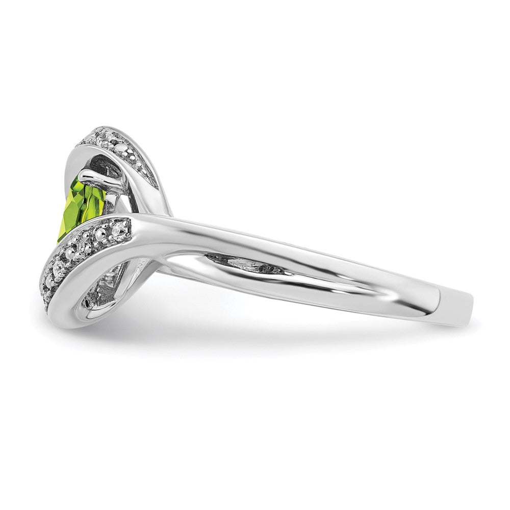 14k white gold oval peridot and real diamond ring rm5702 pe 005 wa