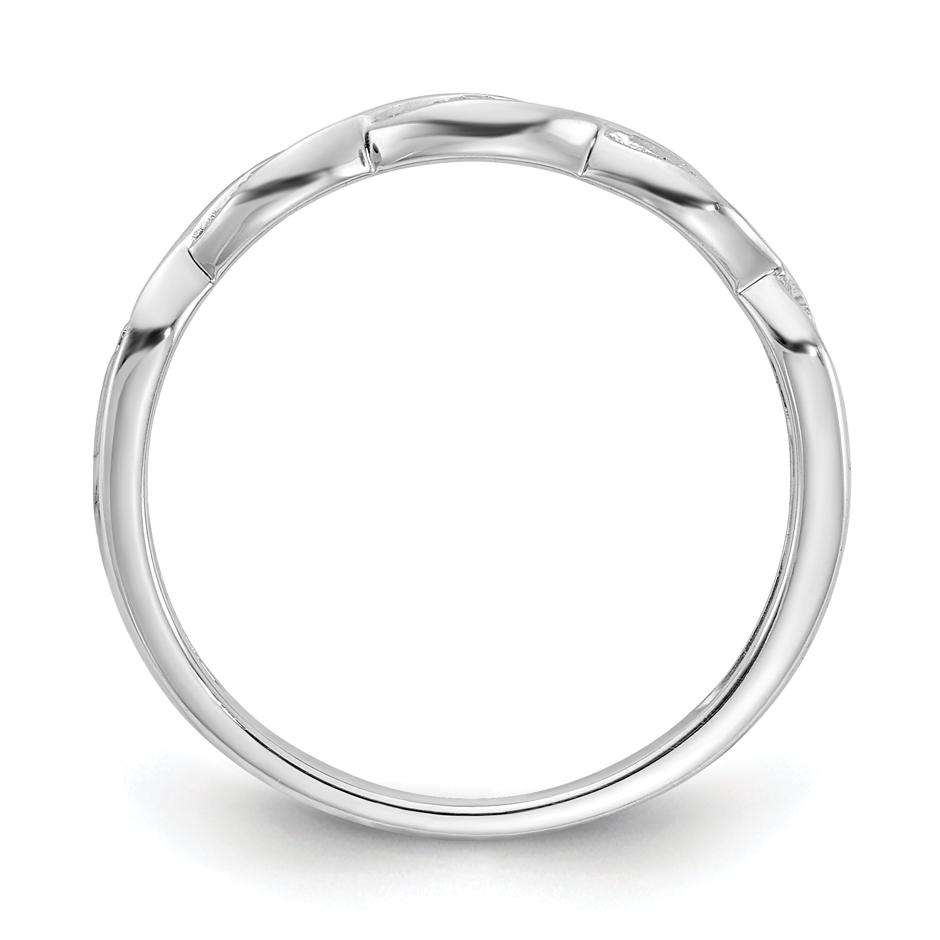 0.07ct. CZ Solid Real 14k White Gold Wedding Wedding Band Ring