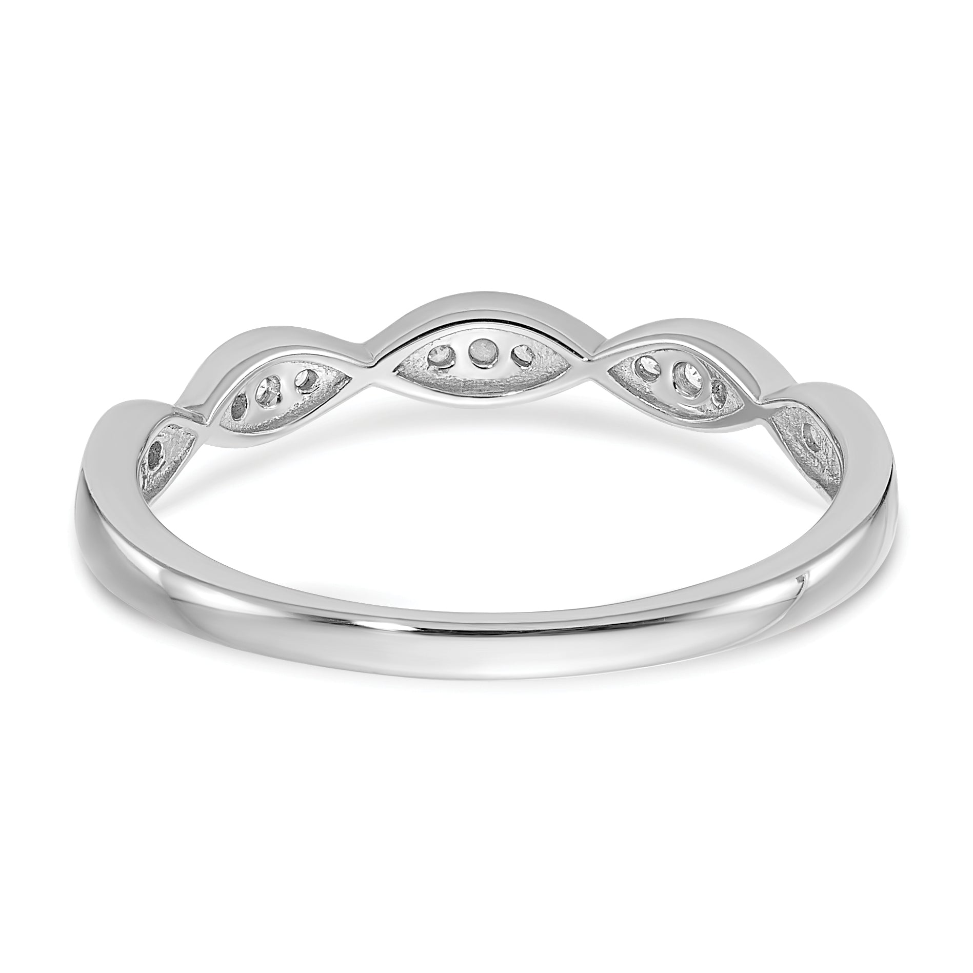 0.07ct. CZ Solid Real 14k White Gold Wedding Wedding Band Ring