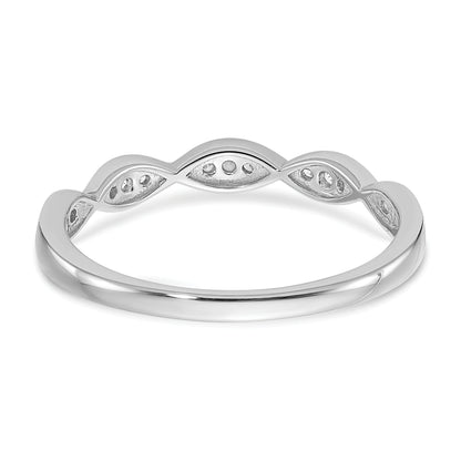 0.07ct. CZ Solid Real 14k White Gold Wedding Wedding Band Ring
