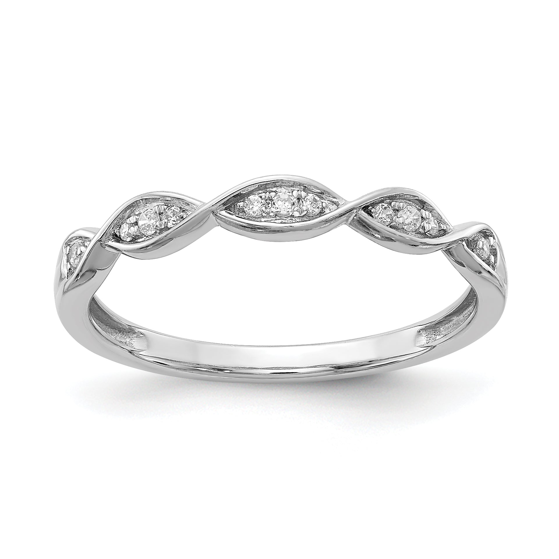 0.07ct. CZ Solid Real 14k White Gold Wedding Wedding Band Ring