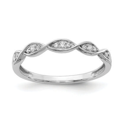 0.07ct. CZ Solid Real 14k White Gold Wedding Wedding Band Ring