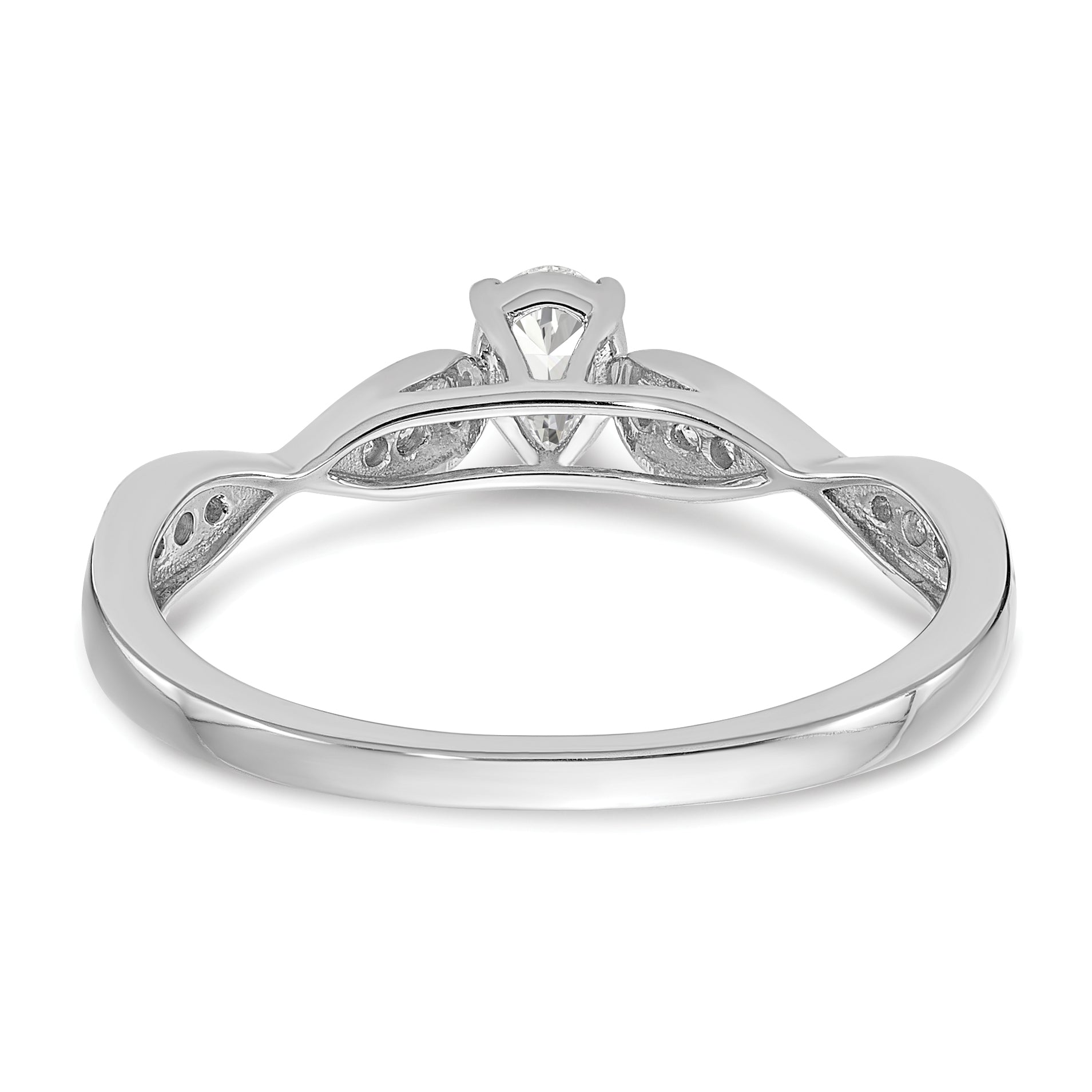 0.33ct. CZ Solid Real 14k White Gold Engagement Ring